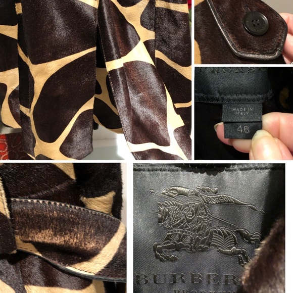 HOLD - Buberry Prorsum Giraffe Calf Hair Trench Coat, RARE, HTF Sz IT48, US6/8 - Picture 16 of 16